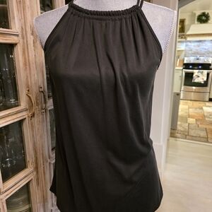Womens Green Envelope Black Halter Blouse.